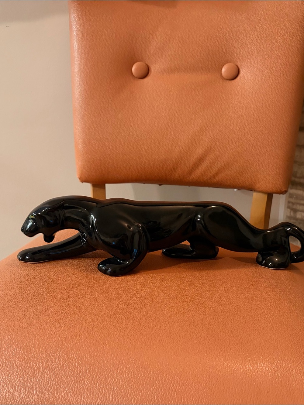 Vintage Black Ceramic Panther